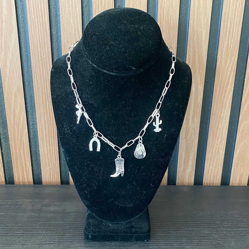 Western Silver Charm Necklace